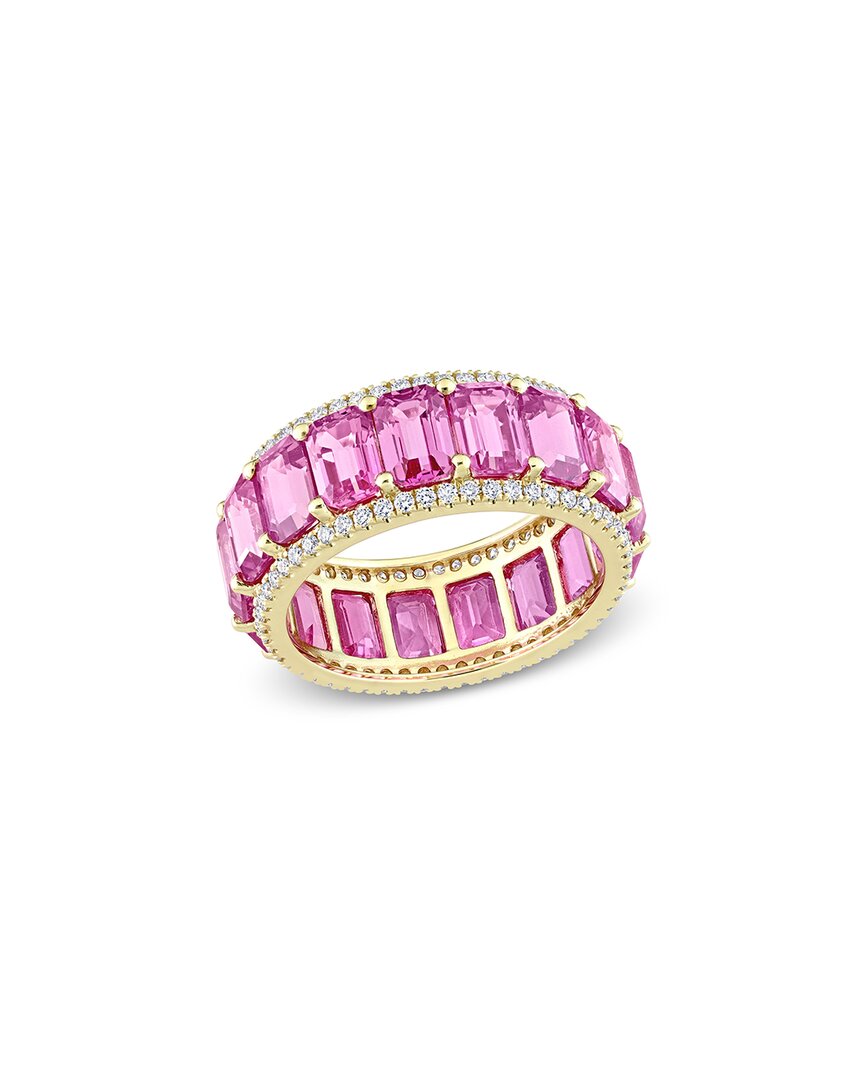 Rina Limor 14k 12.55 Ct. Tw. Diamond & Pink Sapphire Eternity Ring