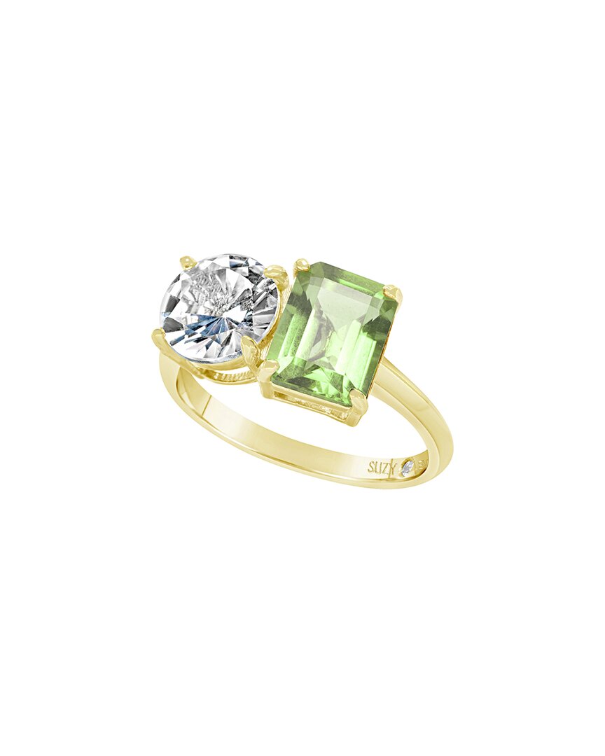 Shop Suzy Levian Gold Over Silver 5.00 Ct. Tw. Gemstone Toi Et Moi Ring