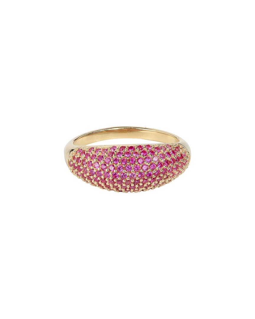Tiramisu 14k Over Silver 1.13 Ct. Tw. Synthetic Ruby Ring