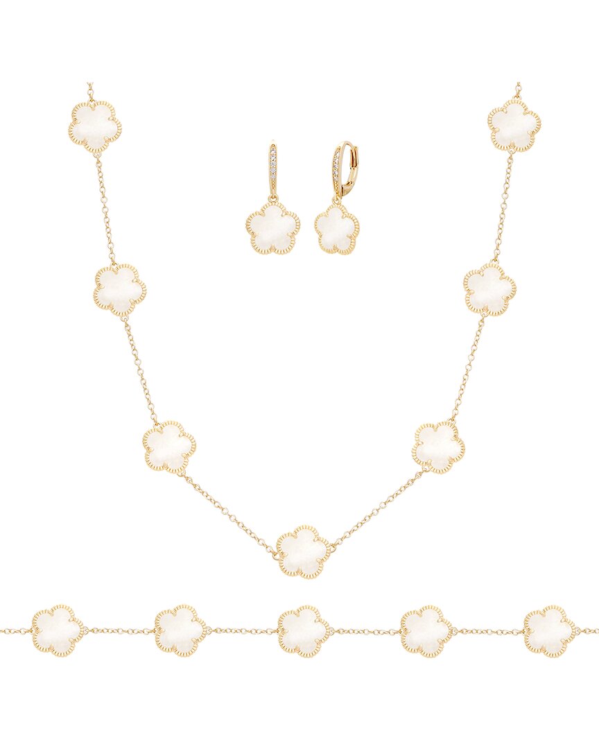 Jankuo 14k Plated Mother Of Pearl Cz Bracelet