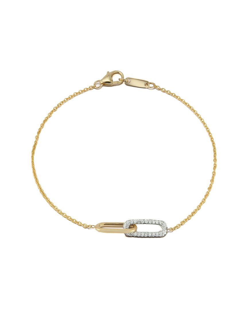 Nephora 14k 0.24 Ct. Tw. Diamond Paperclip Link Bracelet In Gold