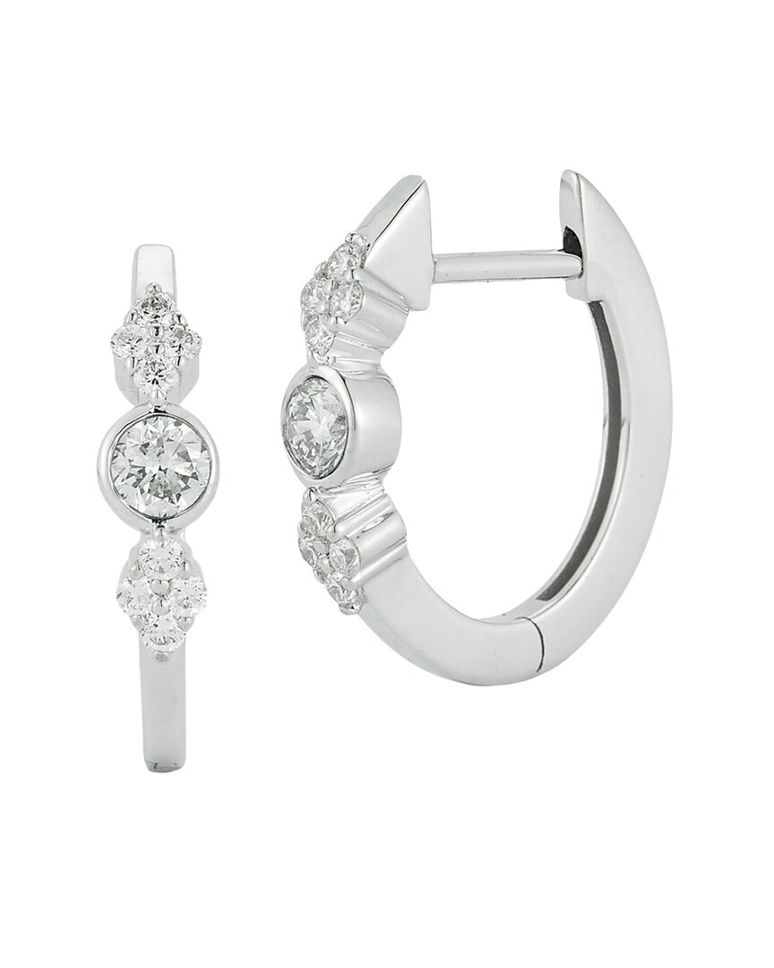 Nephora 14k 0.19 Ct. Tw. Diamond Huggie Earrings In Metallic