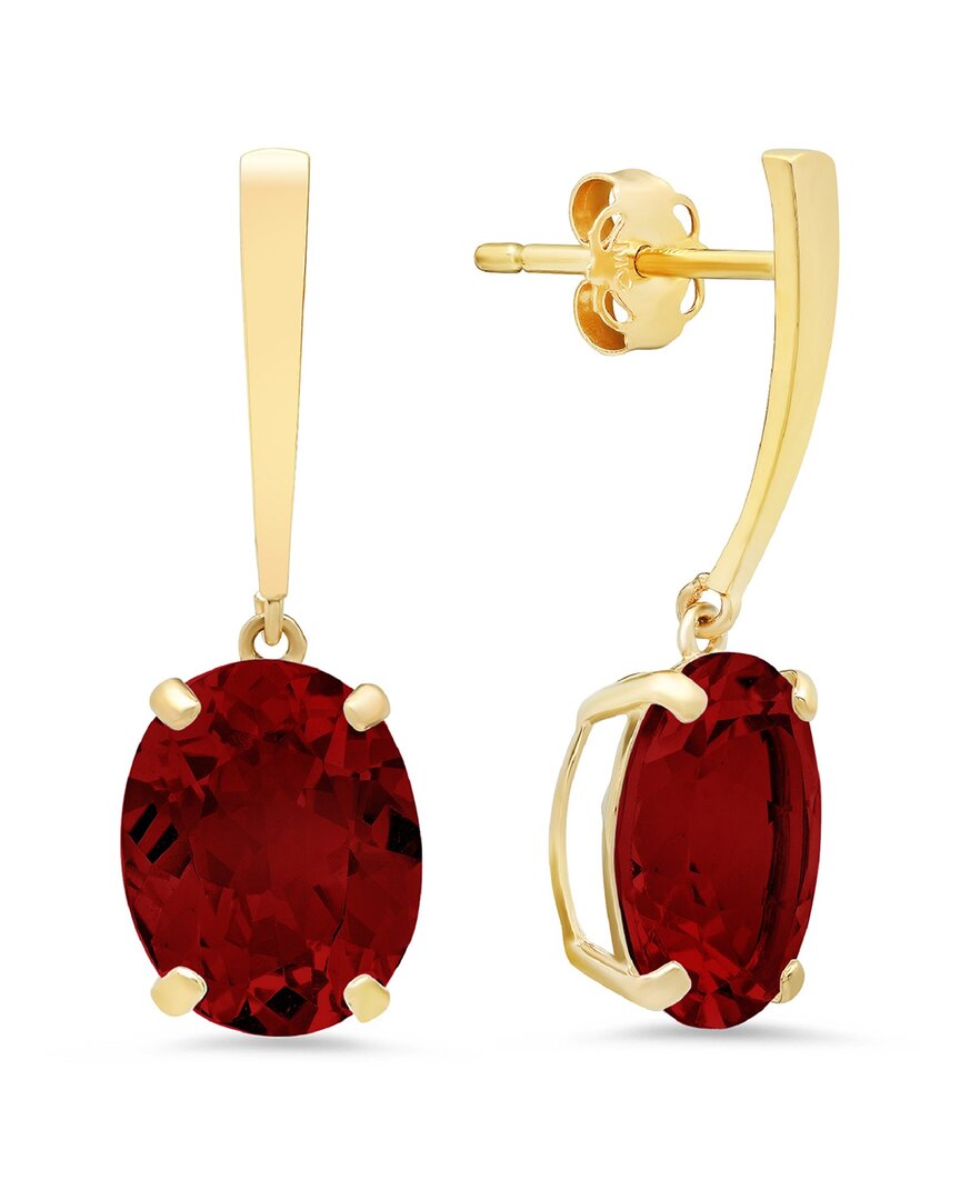 Maxcolor 14k 5.50 Ct. Tw. Garnet Drop Earrings