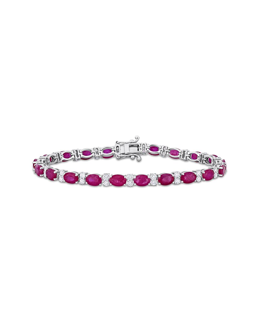 Rina Limor 14k 14.20 Ct. Tw. Diamond & Ruby Tennis Bracelet