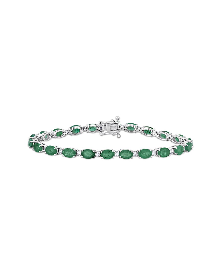 Rina Limor 14k 10.34 Ct. Tw. Diamond & Emerald Tennis Bracelet