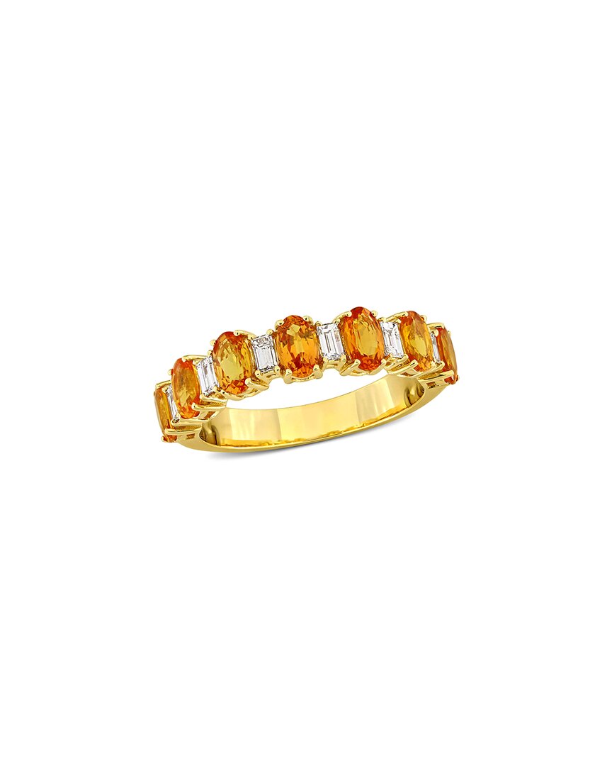 Rina Limor 14k 2.43 Ct. Tw. Diamond & Yellow Sapphire Semi-eternity Ring