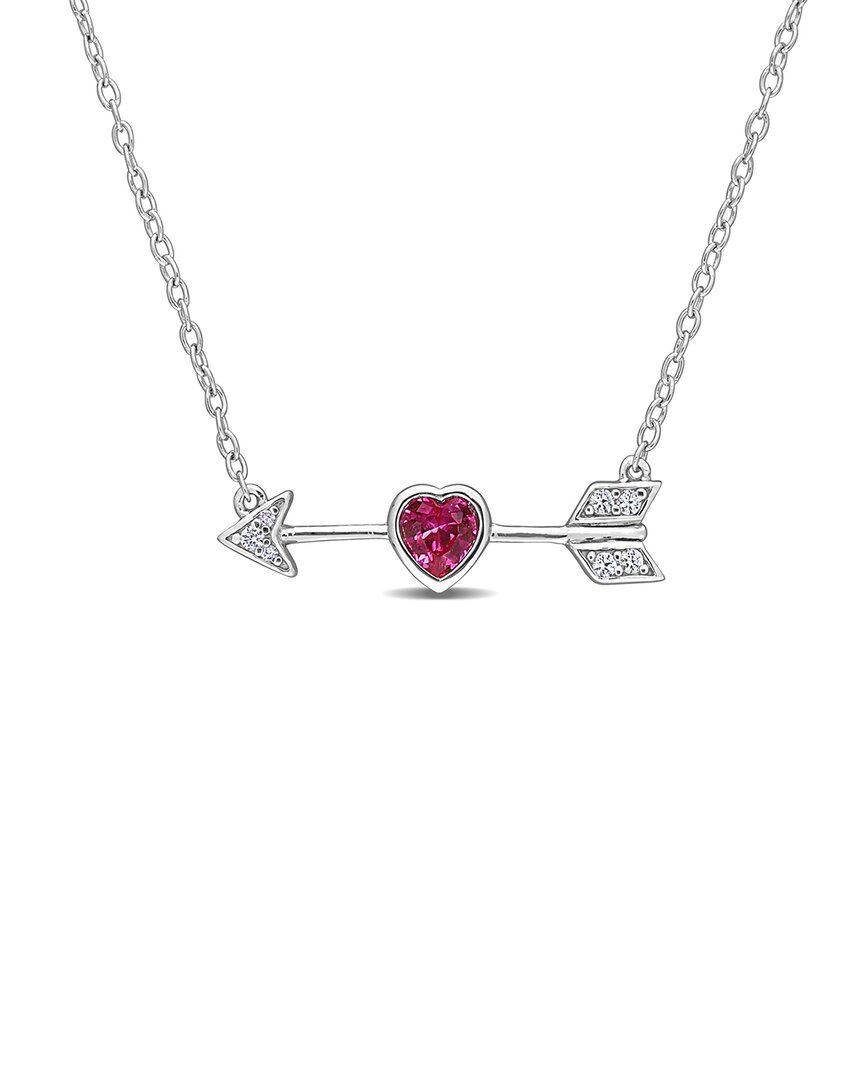 Rina Limor Silver 0.39 Ct. Tw. Diamond & Gemstone Necklace