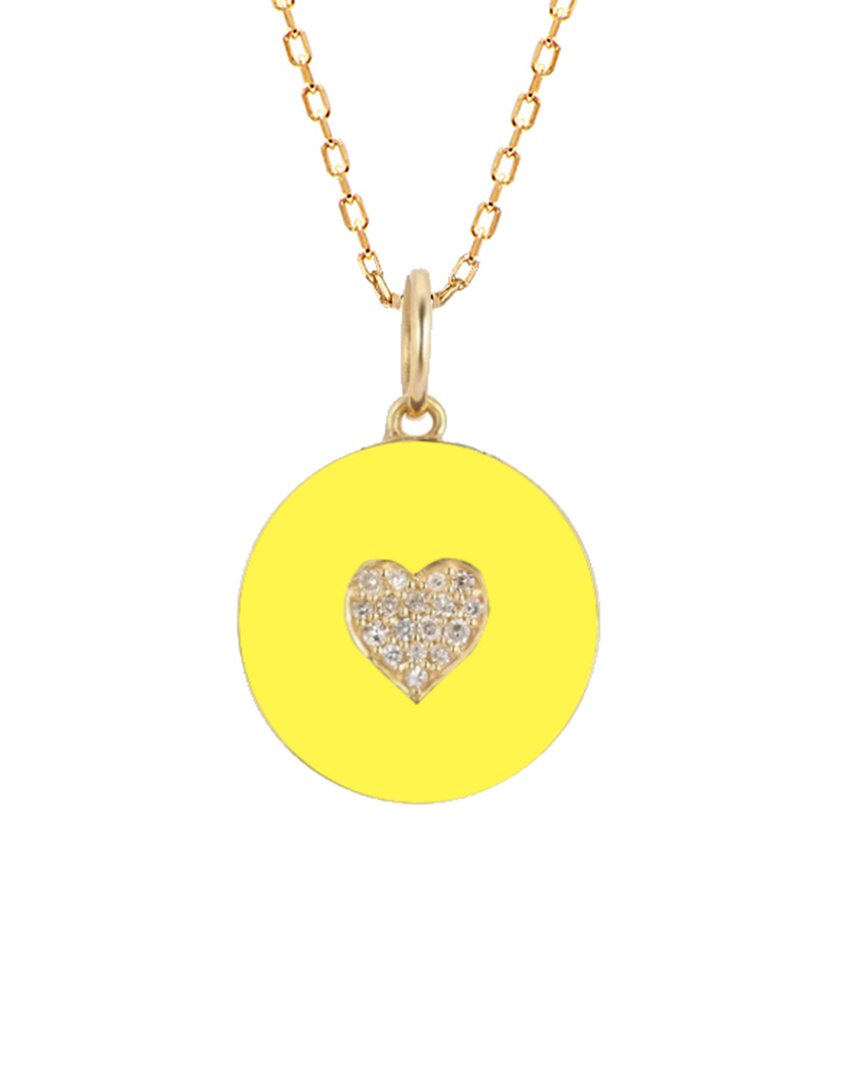 Gabi Rielle Next-level Layering 14k Over Silver Cz & Enamel Heart Necklace