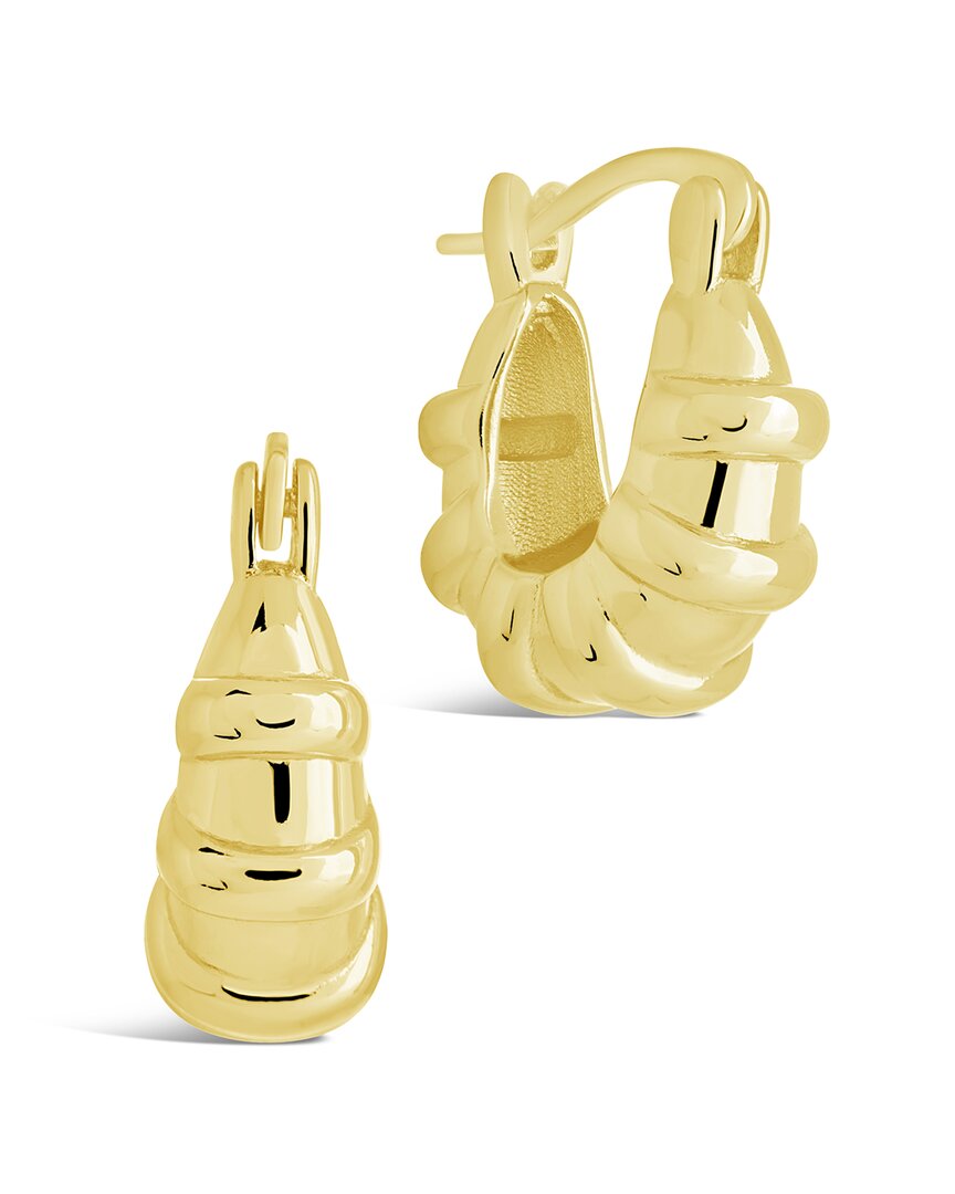 Sterling Forever 14k Plated Abigail Micro Hoops