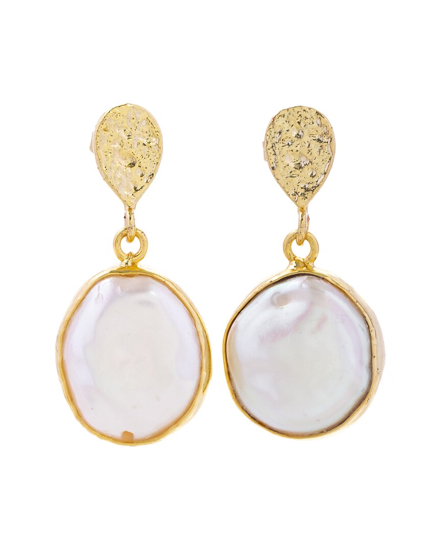 Saachi Freshwater Pearl Full Moon Dangle Earrings