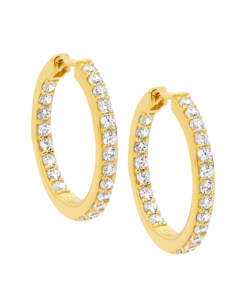 Liv Oliver 18k Plated Cz Pavé Crystal Double-row Huggie Hoop Earrings In No Color