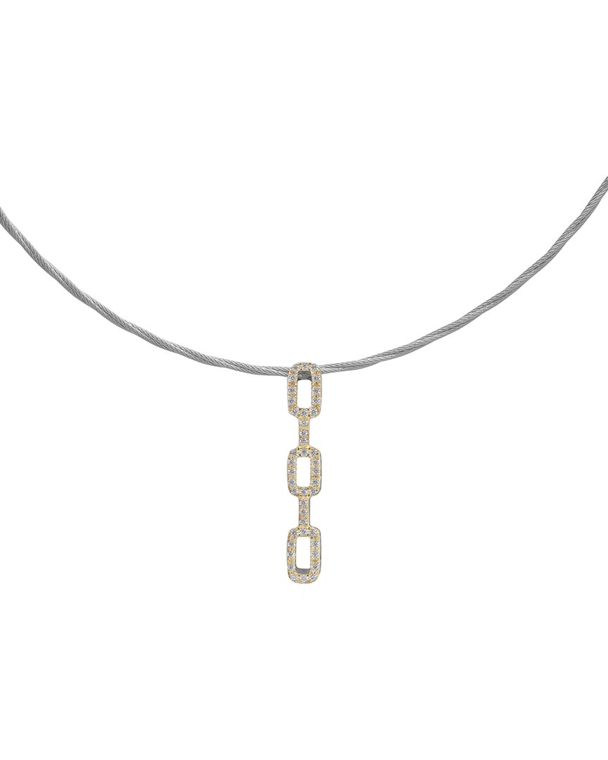Alor Classique 18k & Stainless Steel 0.35 Ct. Tw. Diamond Cable Necklace