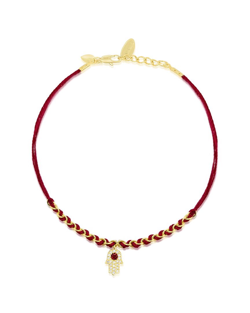 Meira T 14k 0.04 Ct. Tw. Red Garnet Stackable Bracelet In Gold