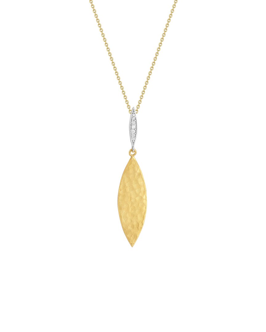 I. Reiss 14k 0.05 Ct. Tw. Diamond Large Leaf Necklaces