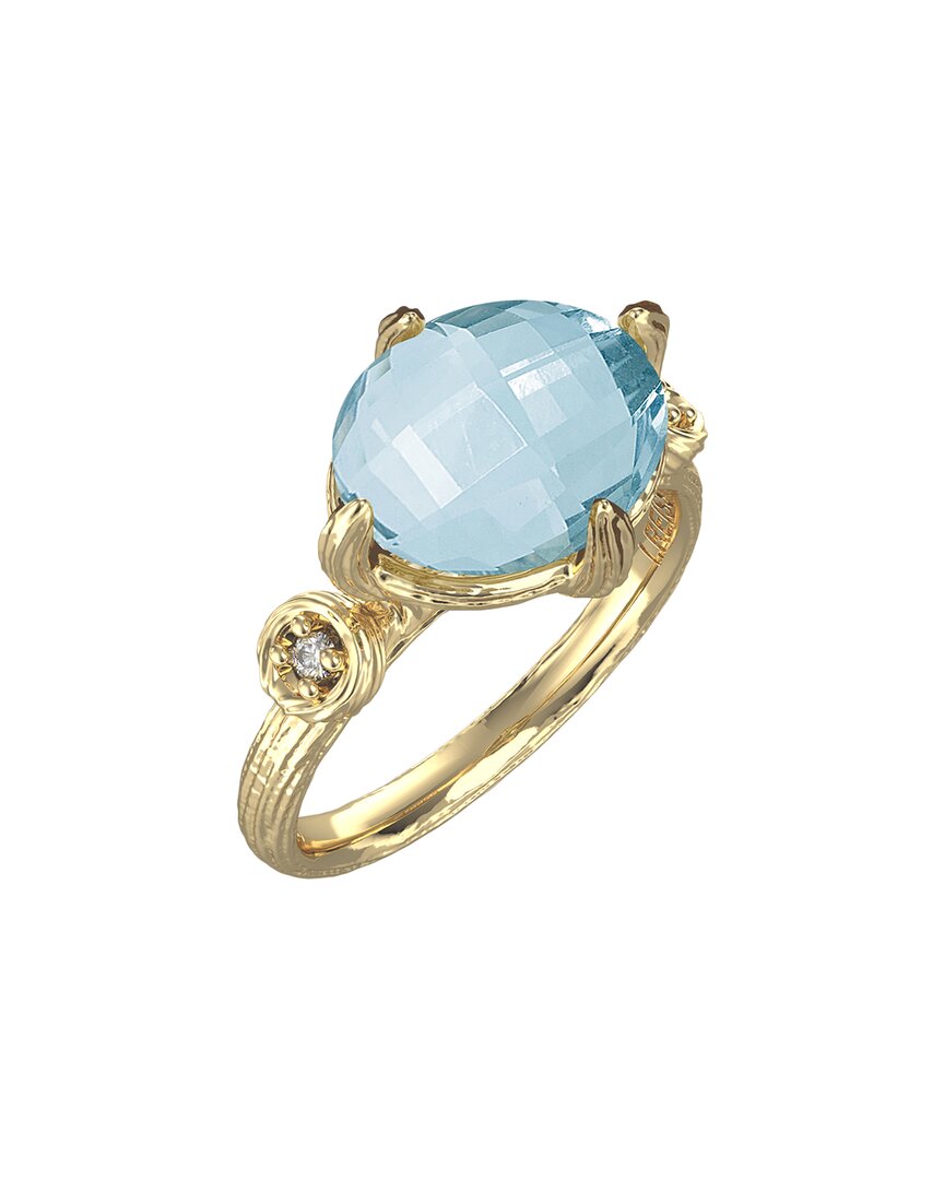 I. Reiss 14k 3.35 Ct. Tw. Diamond & Blue Topaz Cocktail Ring In Gold