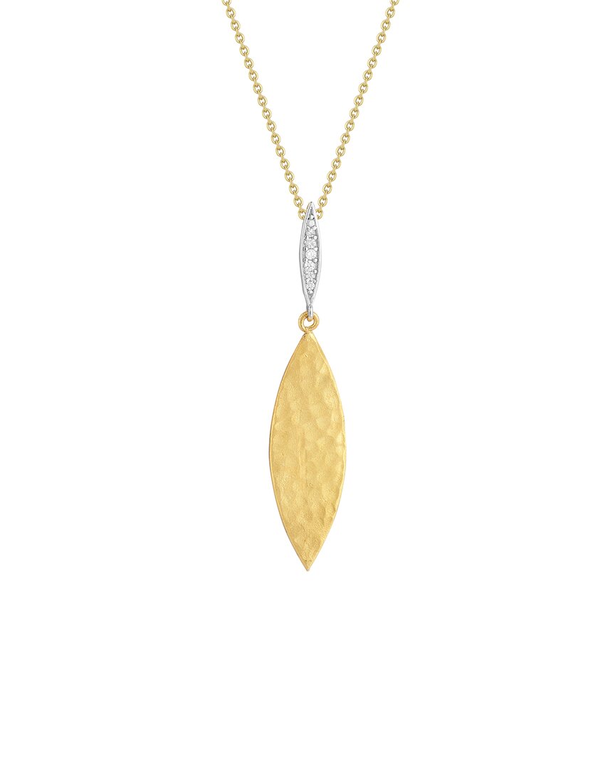 I. Reiss 14k 0.05 Ct. Tw. Diamond Large Leaf Necklaces