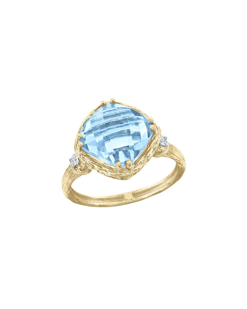 I. Reiss 14k 4.80 Ct. Tw. Diamond & Blue Topaz Cocktail Ring In Gold