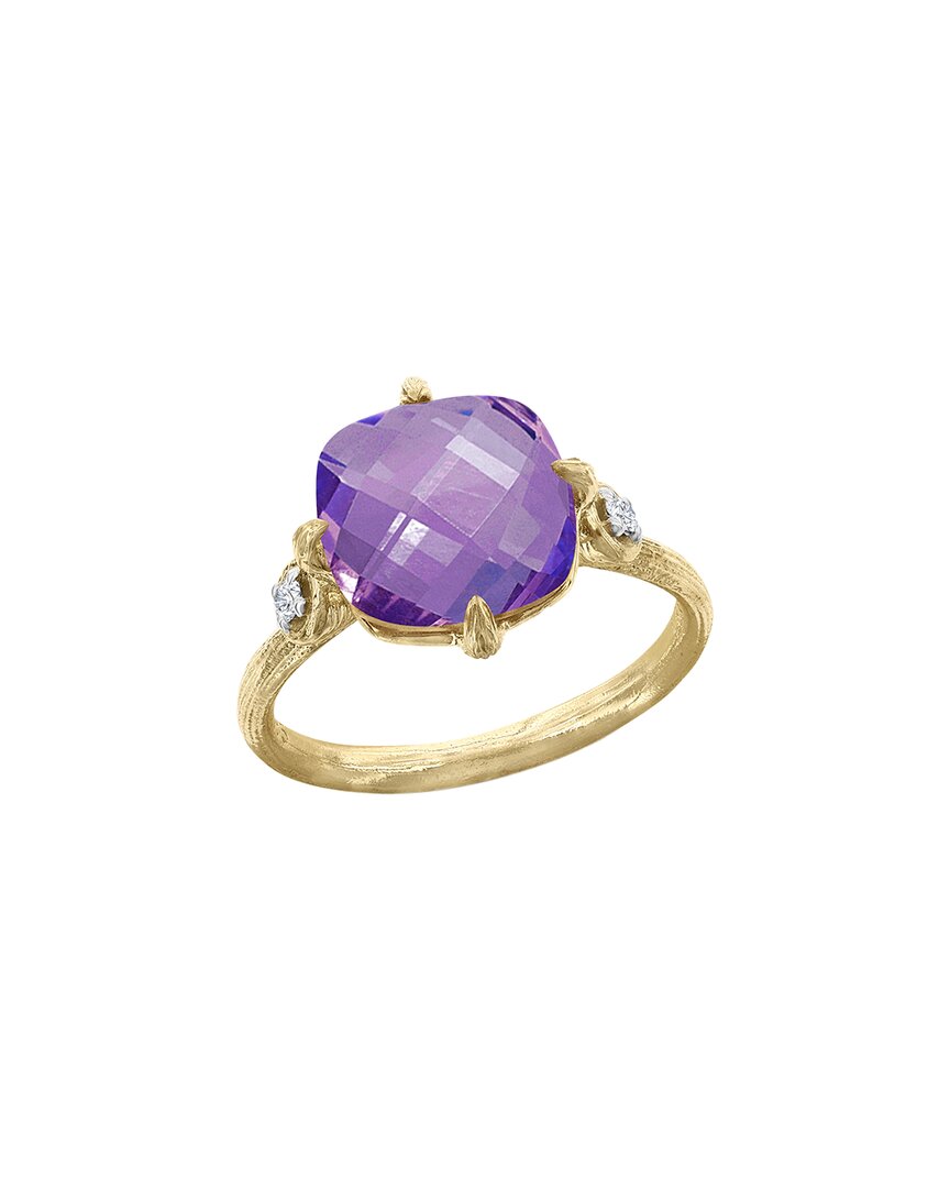 I. Reiss 14k 3.55 Ct. Tw. Diamond & Amethyst Cocktail Ring In Gold