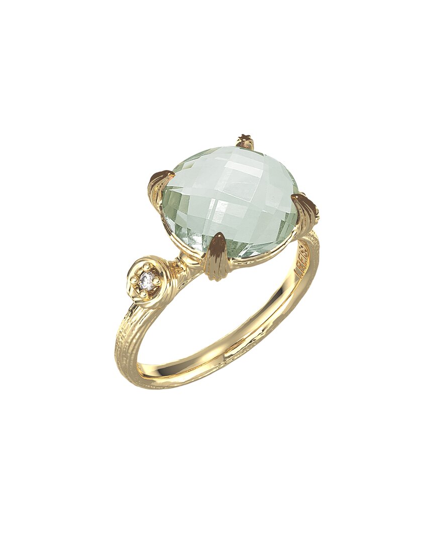 I. Reiss 14k 3.30 Ct. Tw. Diamond & Green Amethyst Cocktail Ring In Gold