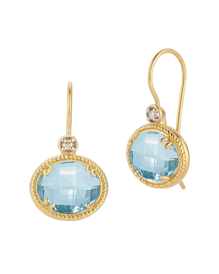 I. Reiss 14k 6.04 Ct. Tw. Diamond & Blue Topaz Earrings In Gold