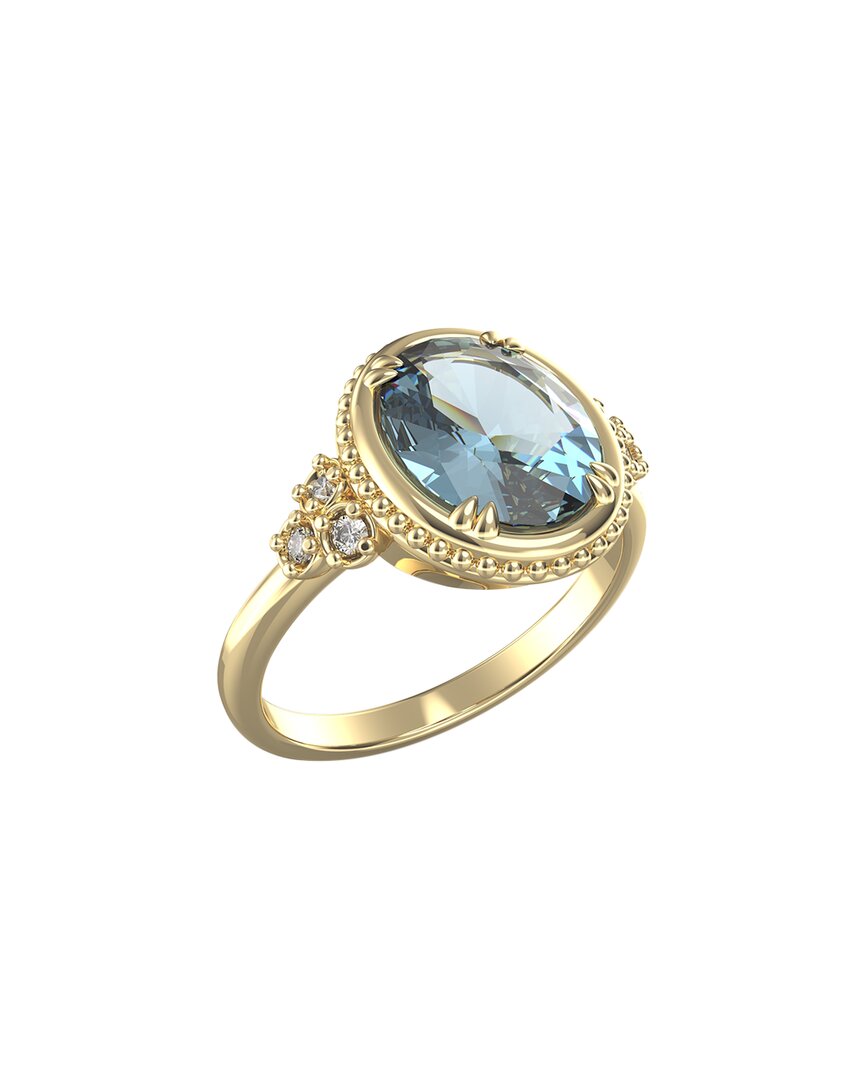 I. Reiss 14k 3.15 Ct. Tw. Diamond & Blue Topaz Ring In Gold