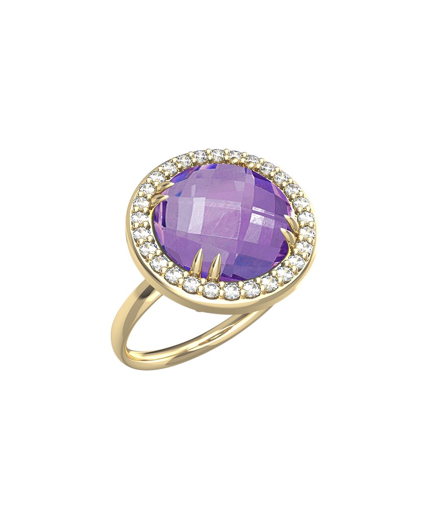 I. Reiss 14k 3.45 Ct. Tw. Diamond & Amethyst Cocktail Ring In Purple
