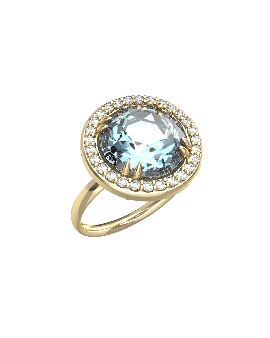 I. Reiss 14k 4.45 Ct. Tw. Diamond & Blue Topaz Cocktail Ring In Gold