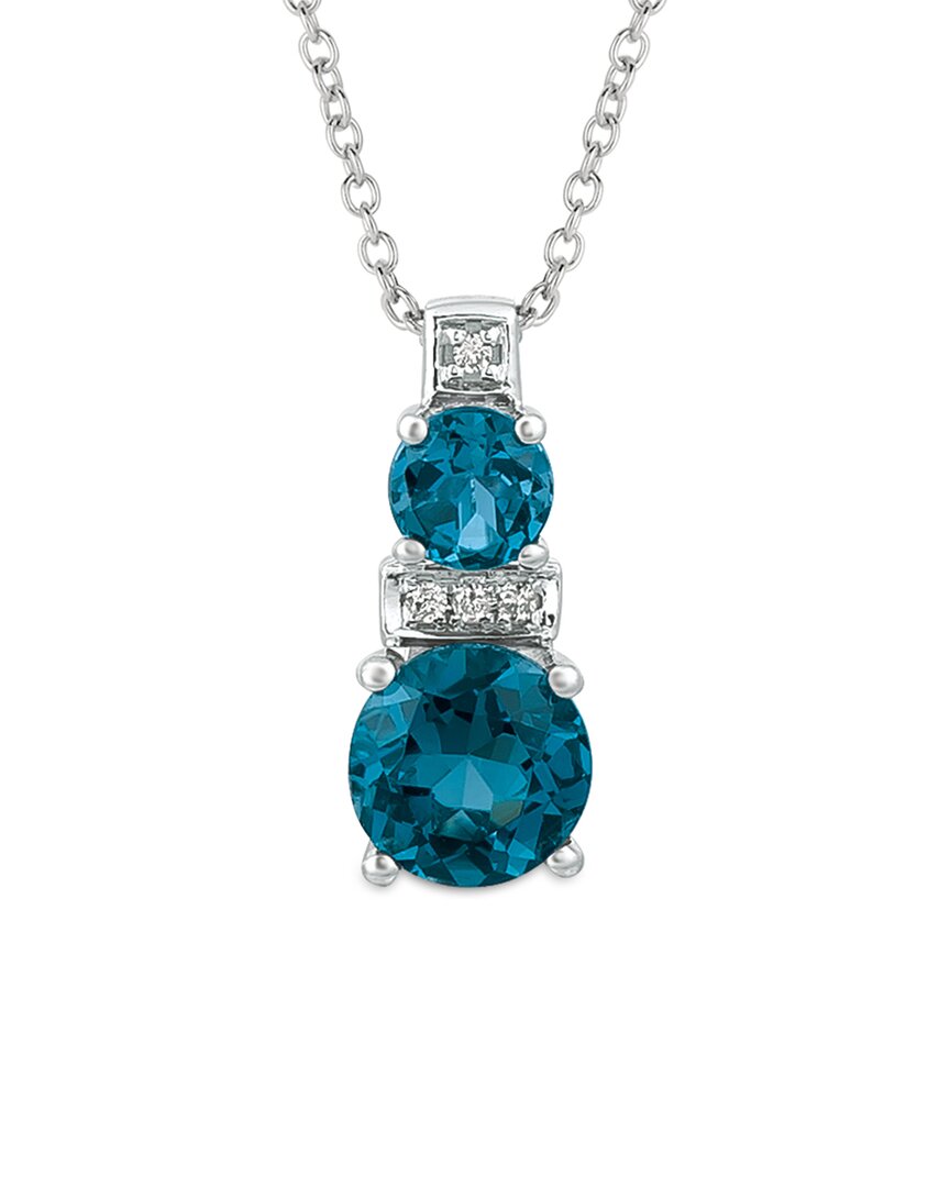 Le Vian ® 14k Vanilla Gold 1.06 Ct. Tw. Diamond & Blue Topaz Necklace