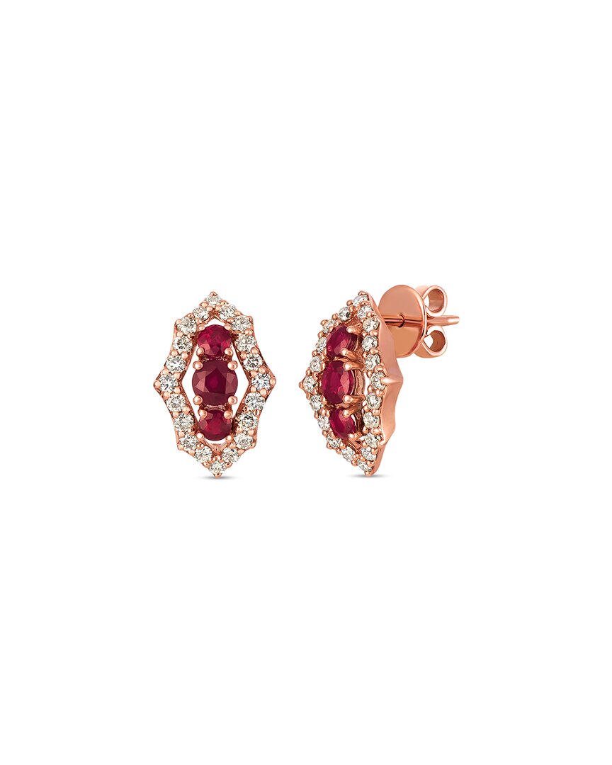Shop Le Vian 14k Strawberry Gold 1.92 Ct. Tw. Diamond & Ruby Earrings