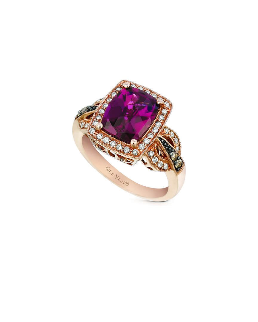 Le Vian Grand Sample Sale 14k Strawberry Gold 3.41 Ct. Tw. Diamond & Rhodolite Ring