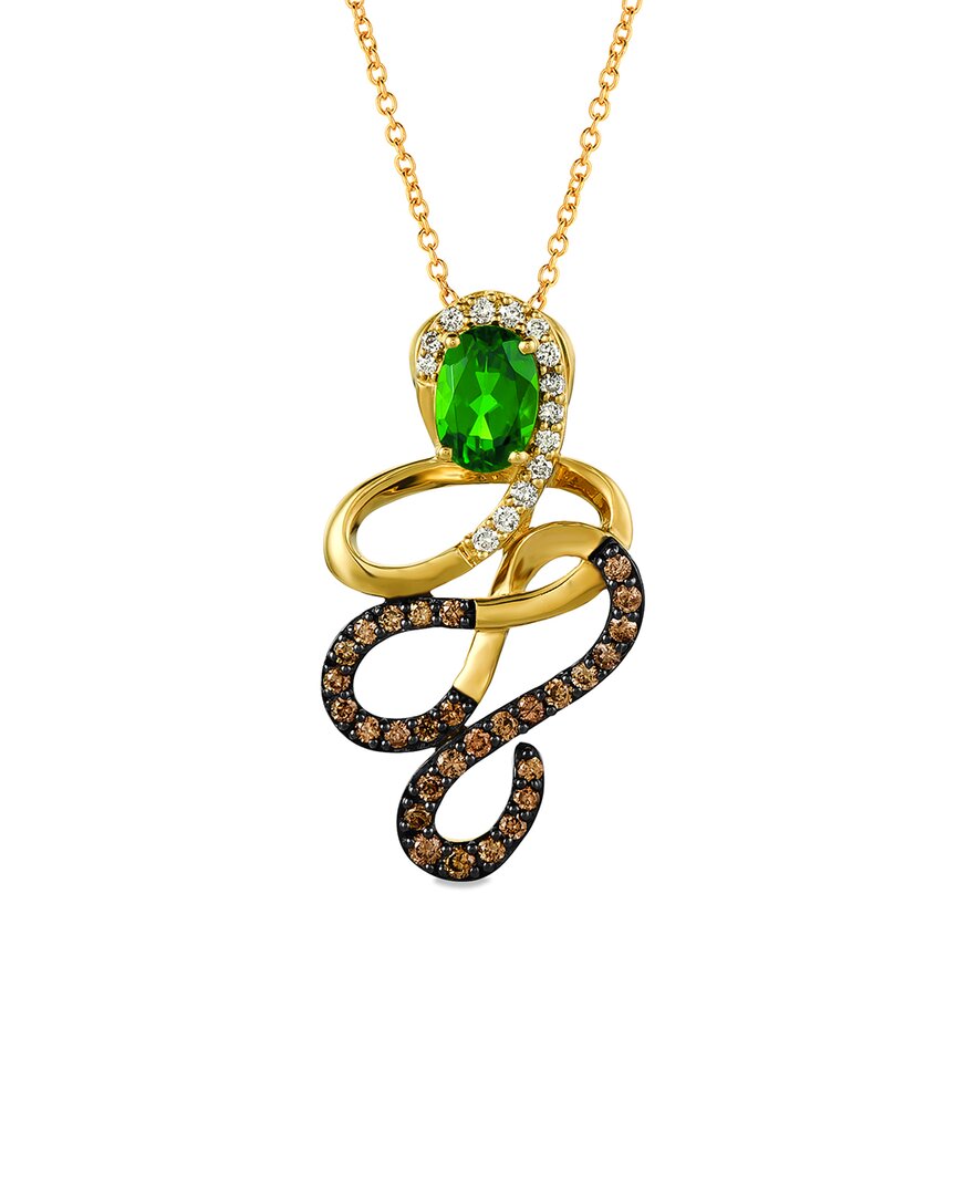 Le Vian Chocolatier 14k Honey Gold 1.08 Ct. Tw. Diamond & Chrome Diopside Necklace