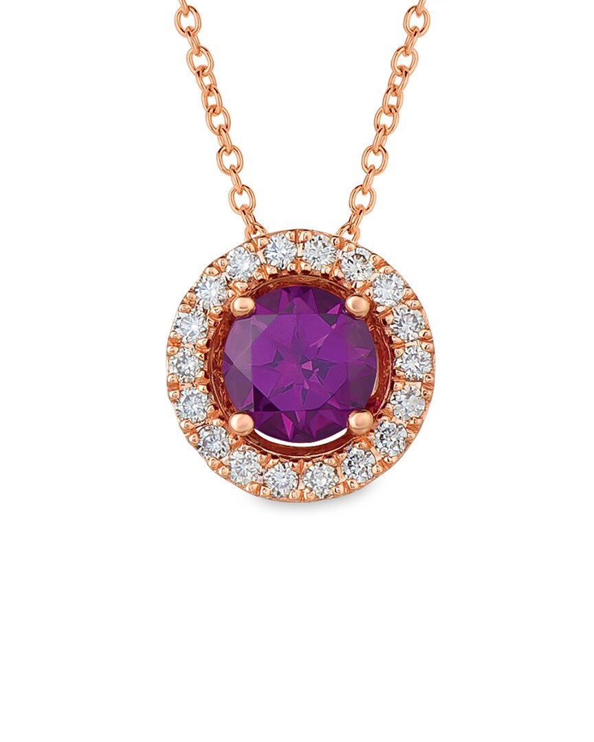Le Vian 14k Strawberry Gold 1.04 Ct. Tw. Diamond & Purple Garnet Necklace