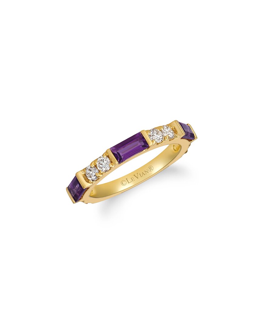 Shop Le Vian 14k Honey Gold 1.55 Ct. Tw. Diamond & Amethyst Ring