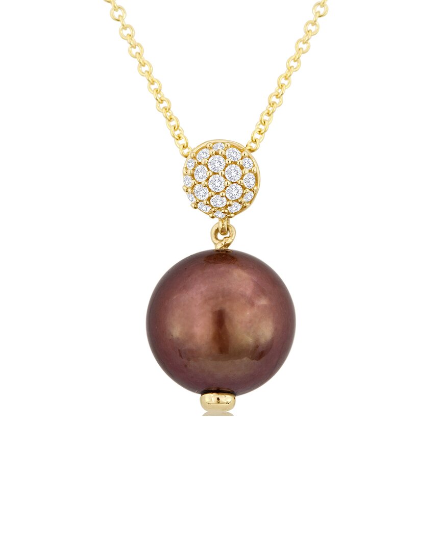 Le Vian Grand Sample Sale 14k Honey Gold 0.11 Ct. Tw. Diamond 10-11mm Pearl Necklace