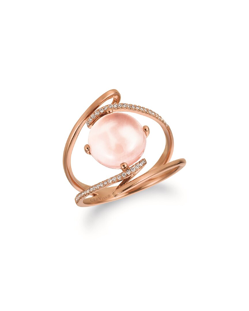 Le Vian 14k Strawberry Gold 0.13 Ct. Tw. Diamond & Rose Quartz Ring
