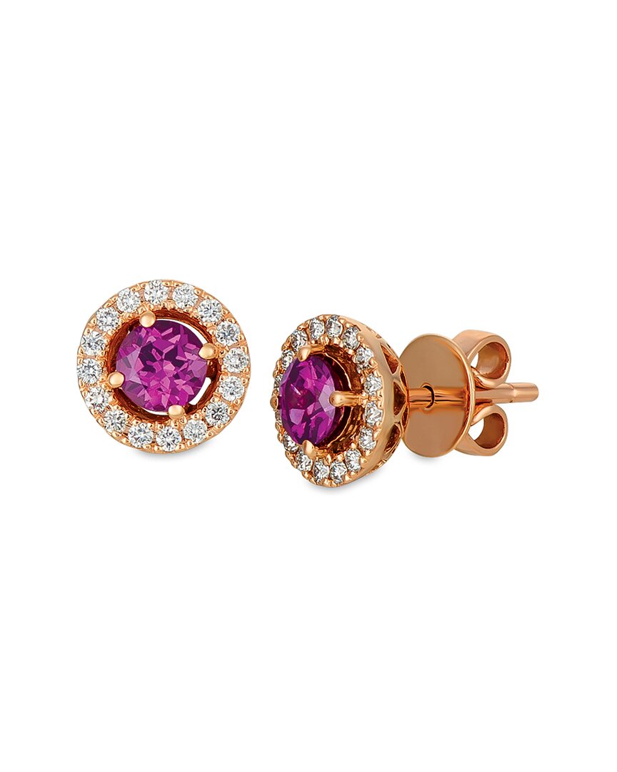 Le Vian 14k Strawberry Gold 1.34 Ct. Tw. Diamond & Purple Garnet Earrings