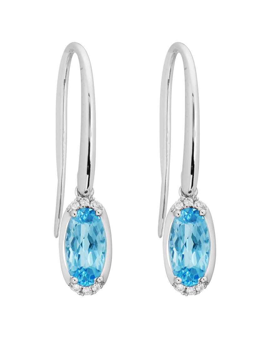 Diamond Select Cuts 14k 1.77 Ct. Tw. Diamond & Blue Topaz Earrings