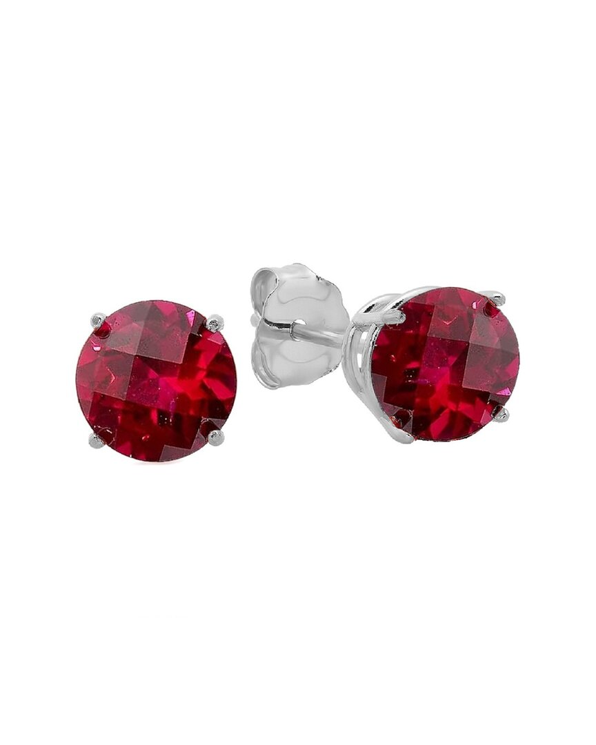 MAXCOLOR MAXCOLOR 10K 4.60 CT. TW. LAB-GROWN RUBY STUDS