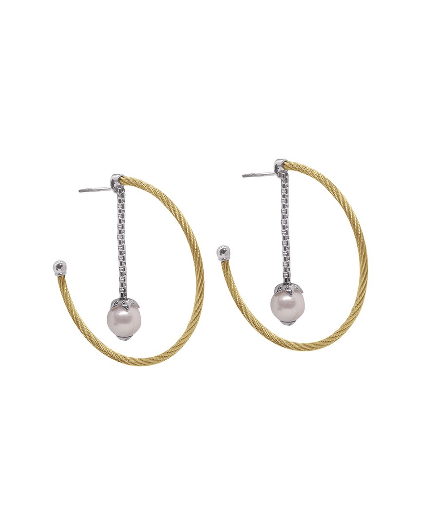 Alor Classique 18k Pearl Cable Earrings In Gold