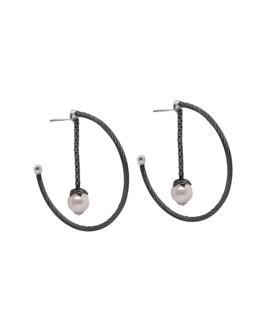 Shop Alor Noir 18k Pearl Cable Earrings