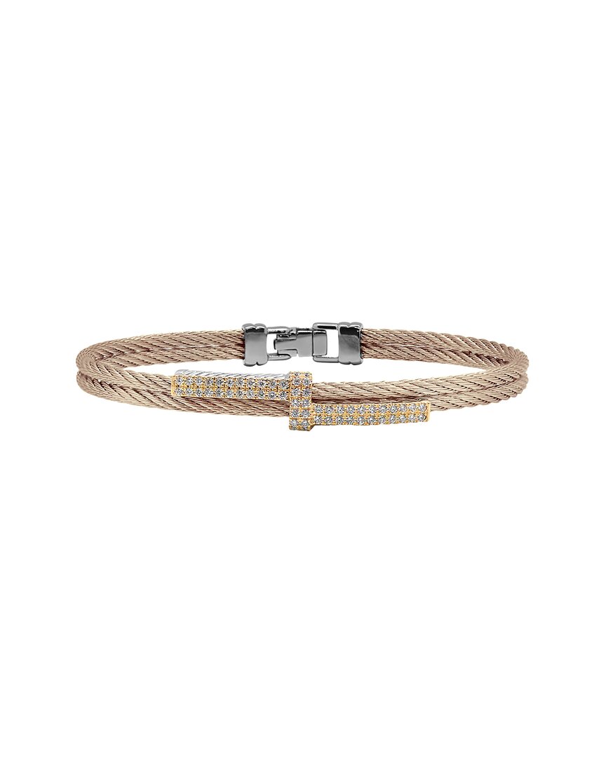 Alor Classique 18k 0.51 Ct. Tw. Diamond Cable Bangle Bracelet In Gold