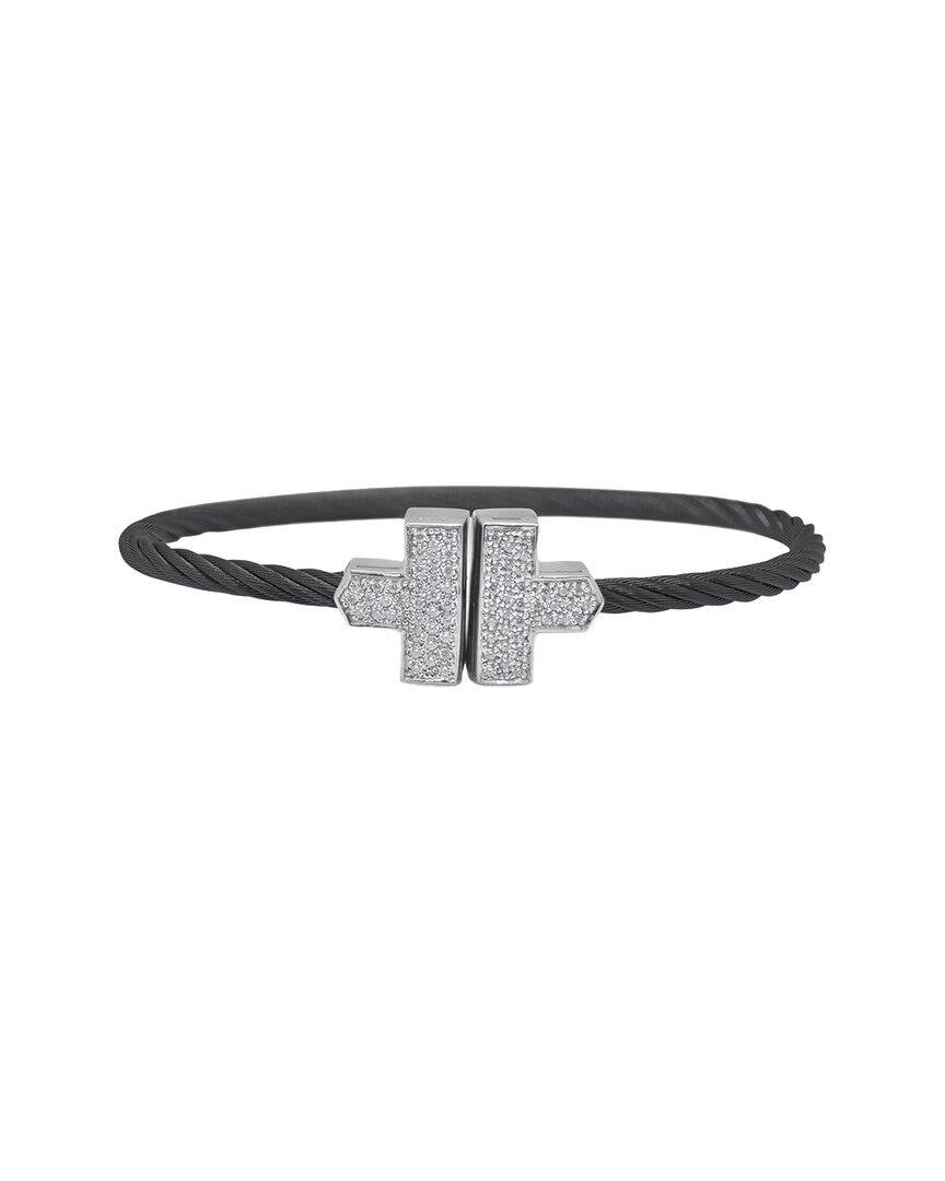 Alor Noir 18k 0.36 Ct. Tw. Diamond Cable Bangle Bracelet In Black