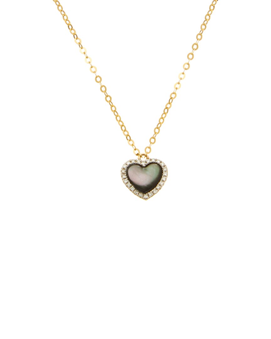 MAITRE DE DIAMANT MAITRE DE DIAMANT 18K 0.02 CT. TW. DIAMOND & PEARL NECKLACE