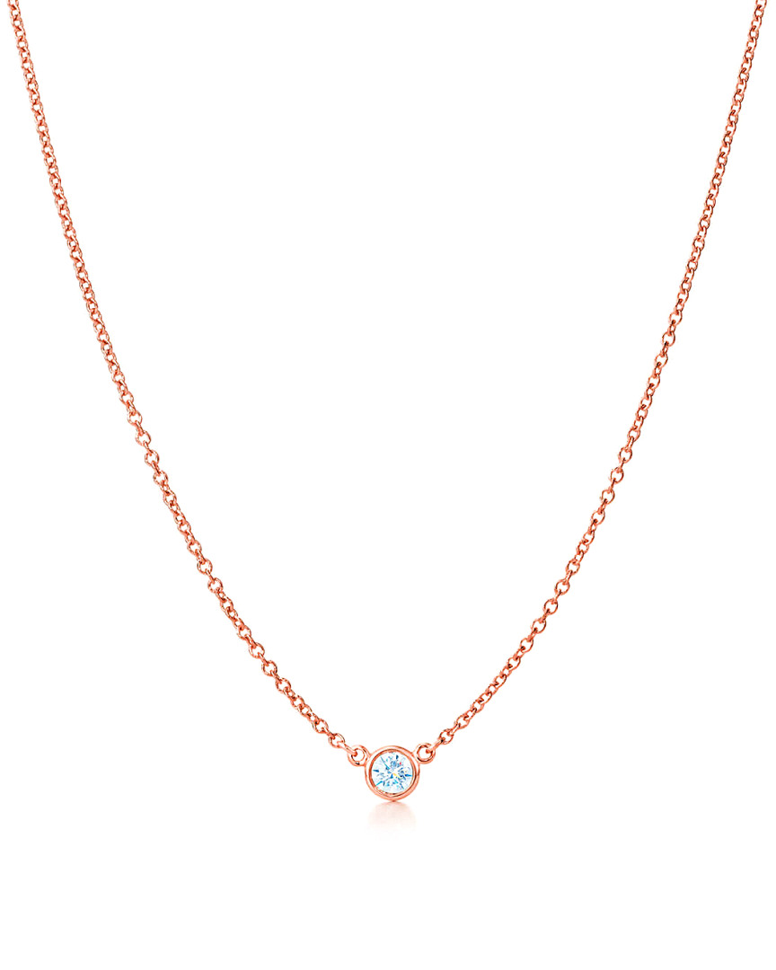 Suzy Levian 14k Rose Gold 0.25 Ct. Diamond Solitaire Necklace