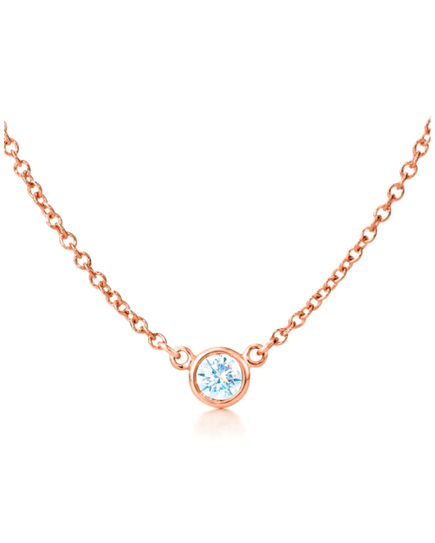 Suzy Levian 14k Rose Gold 0.40 Ct. Diamond Solitaire Necklace