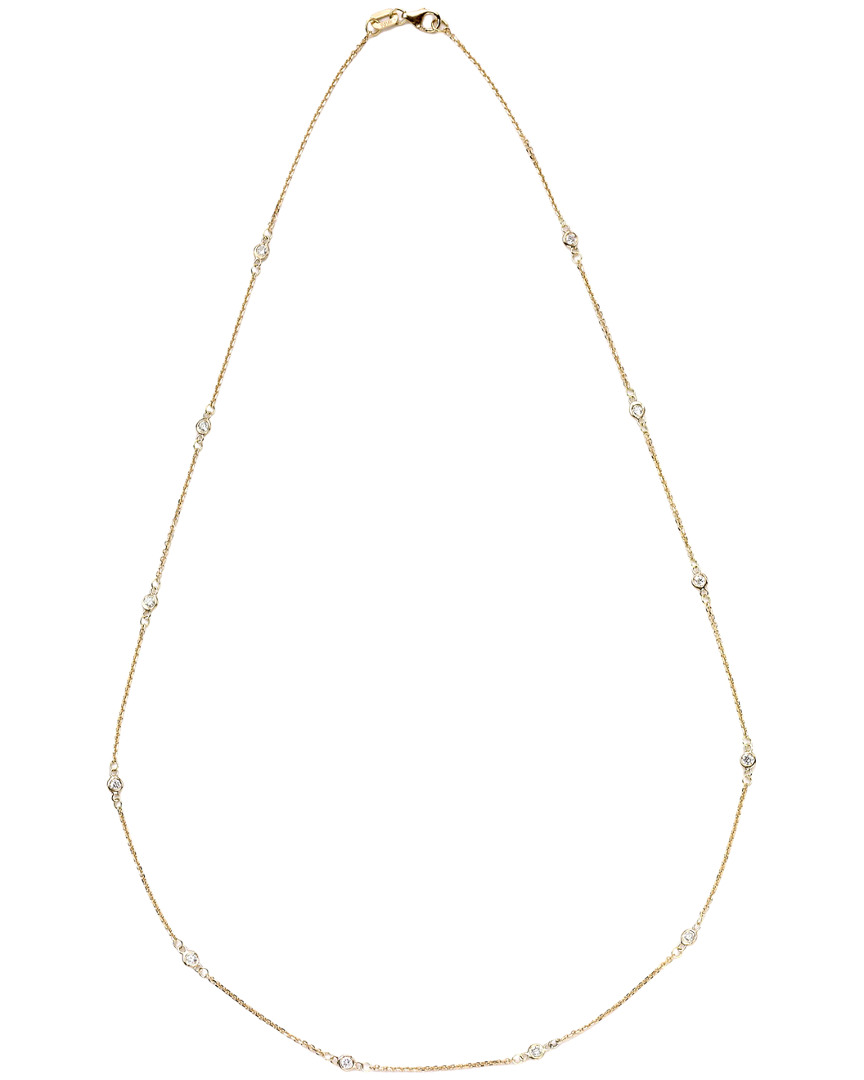 Suzy Levian 14k 0.30 Ct. Tw. Diamond Station Necklace