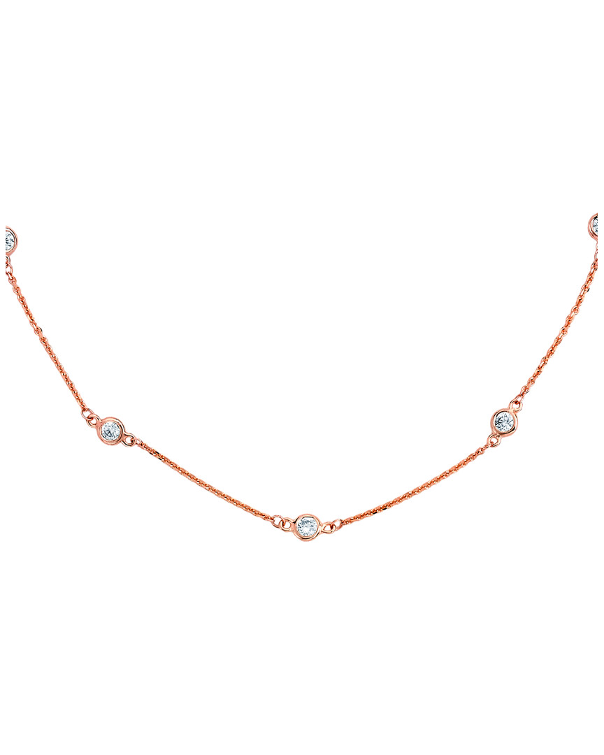 Suzy Levian 14k Rose Gold 2.60 Ct. Tw. Diamond Station Necklace