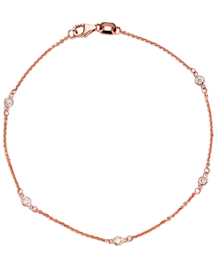 Suzy Levian 14k Rose Gold 0.10 Ct. Tw. Diamond Station Bracelet