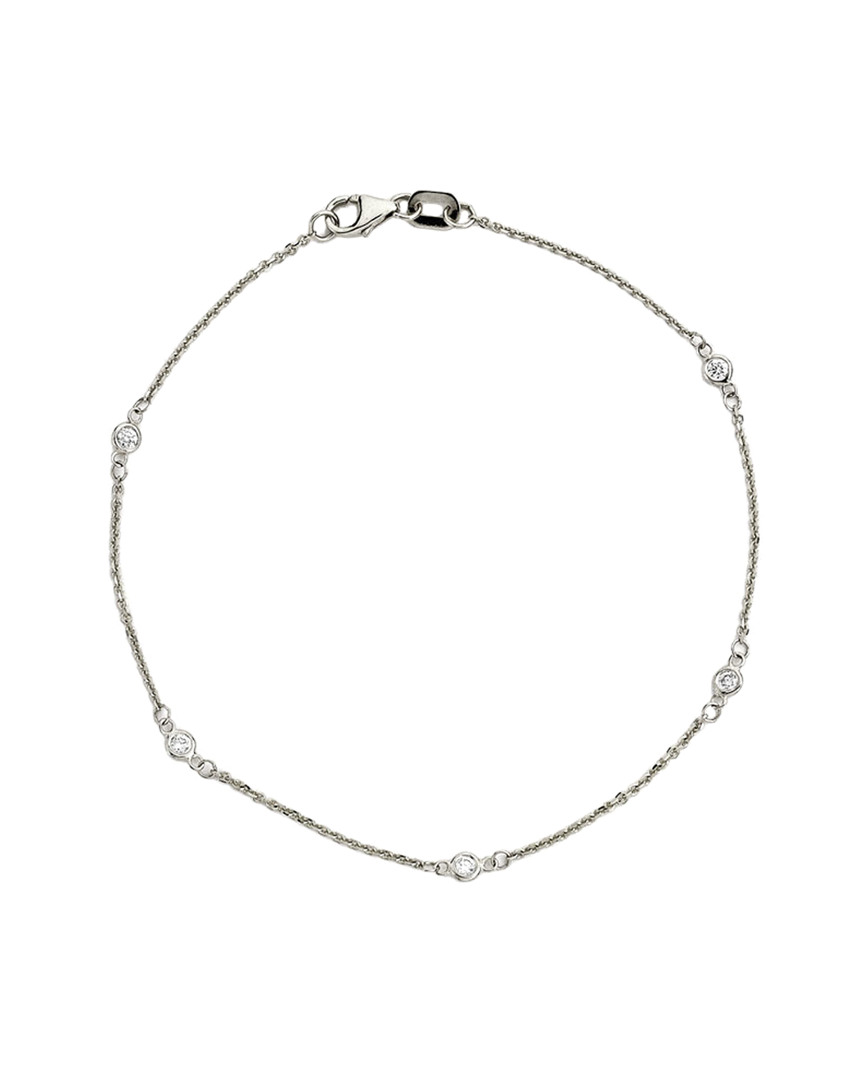 Suzy Levian 14k 0.10 Ct. Tw. Diamond Station Bracelet