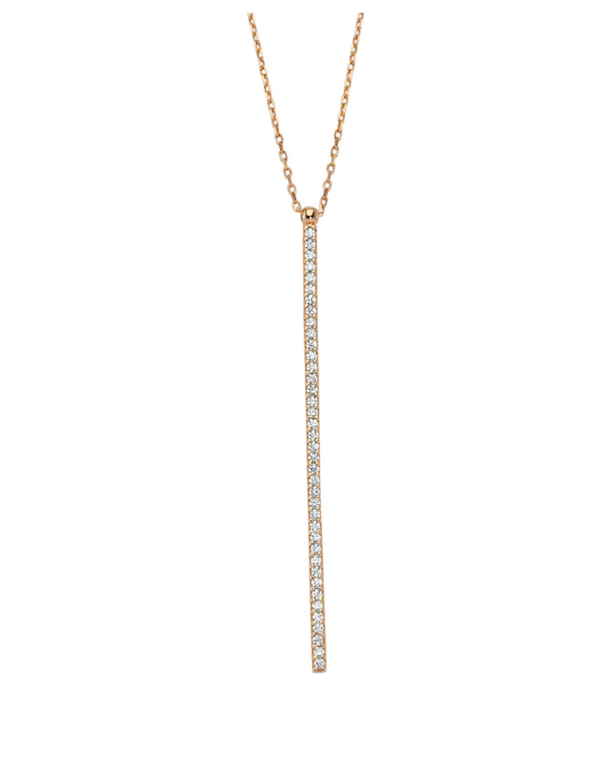 Amorium 18k Rose Gold Vermeil Cz Line Necklace
